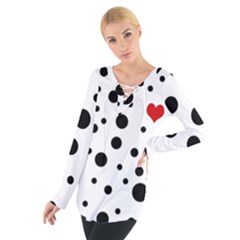 Dots And Hart Women s Tie Up Tee by Valentinaart