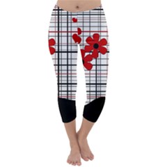 Cute Floral Desing Capri Winter Leggings  by Valentinaart