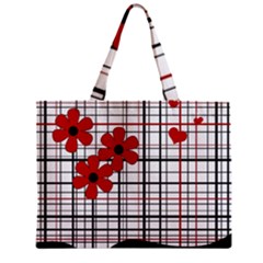 Cute Floral Desing Zipper Mini Tote Bag