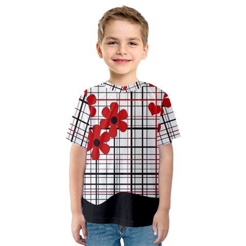 Cute Floral Desing Kids  Sport Mesh Tee by Valentinaart