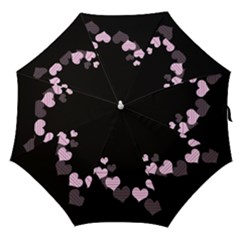 Pink Harts Design Straight Umbrellas