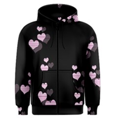 Pink Harts Design Men s Zipper Hoodie