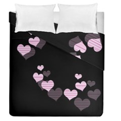 Pink Harts Design Duvet Cover Double Side (queen Size)