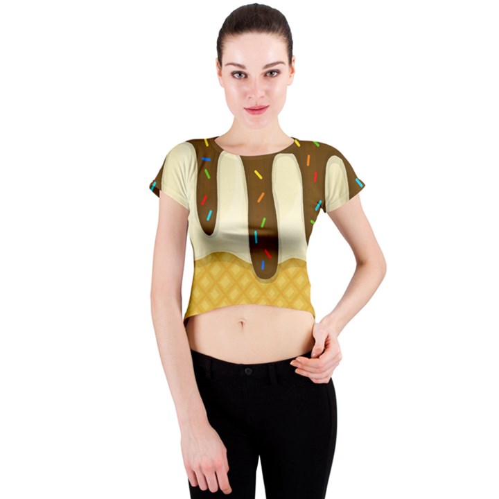 Ice cream zoom Crew Neck Crop Top