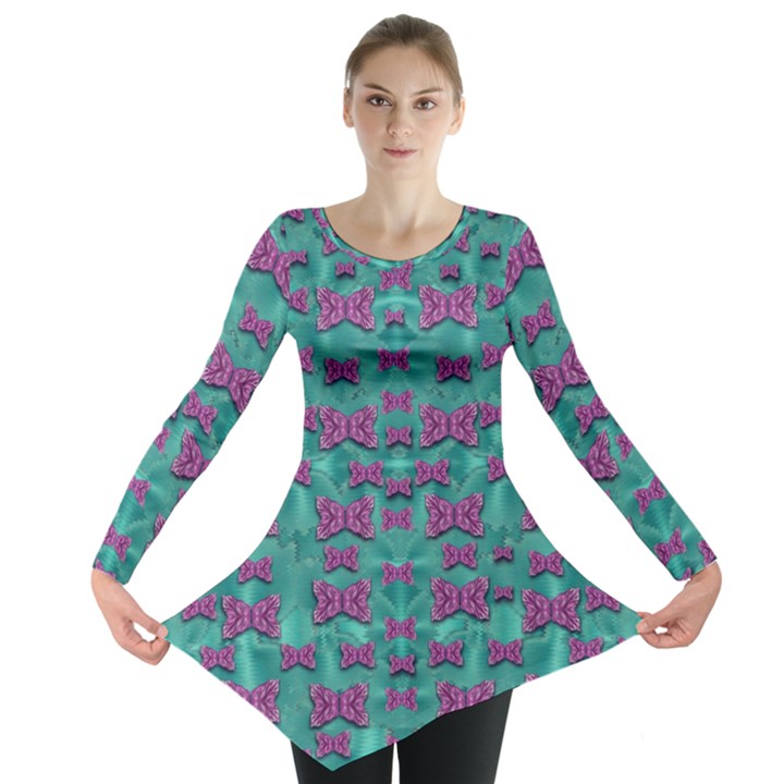 Peace And Freedom Over The Sea Of Softness Long Sleeve Tunic 