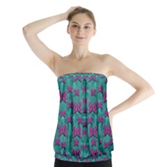 Peace And Freedom Over The Sea Of Softness Strapless Top