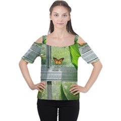 Butterfly #17 Women s Cutout Shoulder Tee