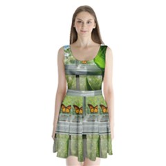 Butterfly #17 Split Back Mini Dress 