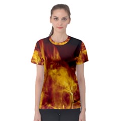 Ablaze Abstract Afire Aflame Blaze Women s Sport Mesh Tee