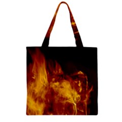 Ablaze Abstract Afire Aflame Blaze Zipper Grocery Tote Bag