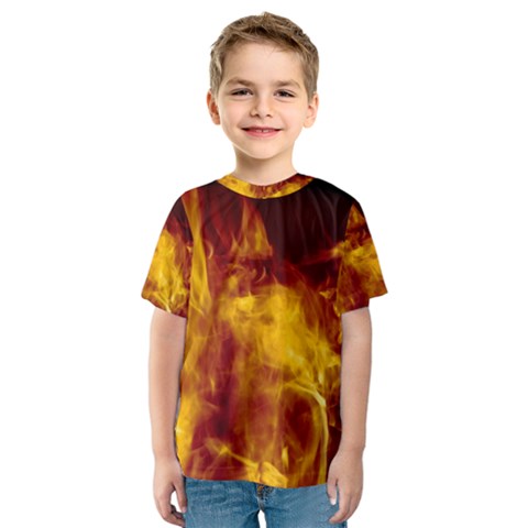 Ablaze Abstract Afire Aflame Blaze Kids  Sport Mesh Tee by Amaryn4rt