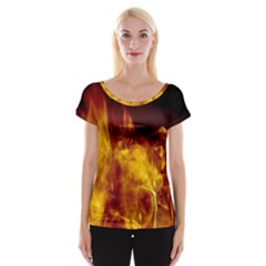 Ablaze Abstract Afire Aflame Blaze Women s Cap Sleeve Top by Amaryn4rt