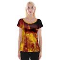 Ablaze Abstract Afire Aflame Blaze Women s Cap Sleeve Top View1