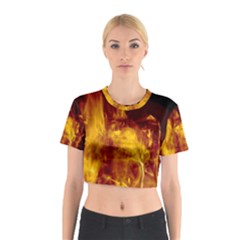 Ablaze Abstract Afire Aflame Blaze Cotton Crop Top by Amaryn4rt