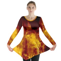 Ablaze Abstract Afire Aflame Blaze Long Sleeve Tunic  by Amaryn4rt