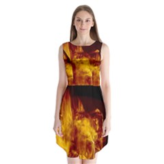 Ablaze Abstract Afire Aflame Blaze Sleeveless Chiffon Dress  