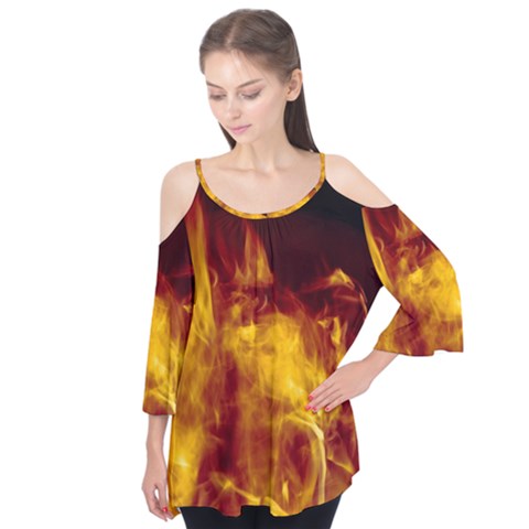 Ablaze Abstract Afire Aflame Blaze Flutter Tees by Amaryn4rt