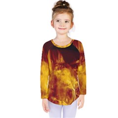 Ablaze Abstract Afire Aflame Blaze Kids  Long Sleeve Tee