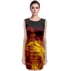 Ablaze Abstract Afire Aflame Blaze Sleeveless Velvet Midi Dress by Amaryn4rt