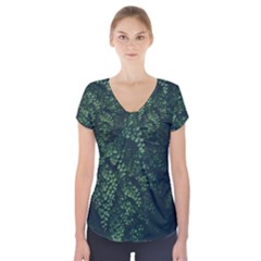 Abstract Art Background Biology Short Sleeve Front Detail Top