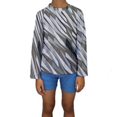 Abstract Background Geometry Block Kids  Long Sleeve Swimwear by Amaryn4rt