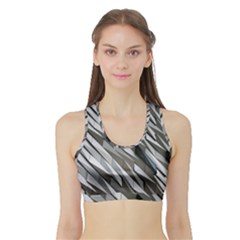 Abstract Background Geometry Block Sports Bra With Border by Amaryn4rt