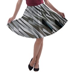 Abstract Background Geometry Block A-line Skater Skirt