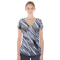 Abstract Background Geometry Block Short Sleeve Front Detail Top