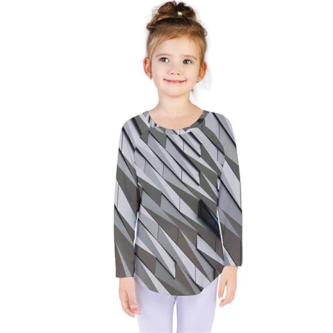 Abstract Background Geometry Block Kids  Long Sleeve Tee by Amaryn4rt