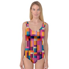 Abstract Background Geometry Blocks Princess Tank Leotard 