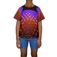 Abstract Ball Colorful Colors Kids  Short Sleeve Swimwear