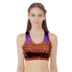 Abstract Ball Colorful Colors Sports Bra With Border