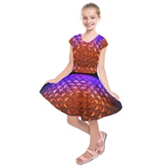 Abstract Ball Colorful Colors Kids  Short Sleeve Dress