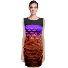 Abstract Ball Colorful Colors Sleeveless Velvet Midi Dress