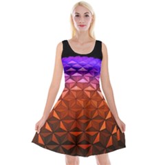 Abstract Ball Colorful Colors Reversible Velvet Sleeveless Dress