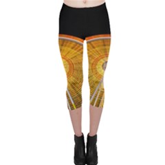 Abstract Blur Bright Circular Capri Leggings  by Amaryn4rt