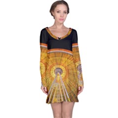 Abstract Blur Bright Circular Long Sleeve Nightdress