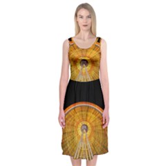 Abstract Blur Bright Circular Midi Sleeveless Dress