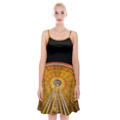 Abstract Blur Bright Circular Spaghetti Strap Velvet Dress