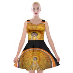 Abstract Blur Bright Circular Velvet Skater Dress