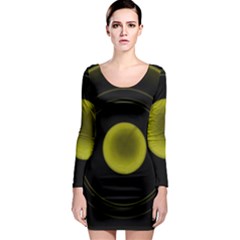 Abstract Futuristic Lights Dream Long Sleeve Bodycon Dress by Amaryn4rt