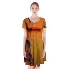 Abstraction Color Closeup The Rays Short Sleeve V-neck Flare Dress