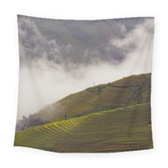 Agriculture Clouds Cropland Square Tapestry (large)