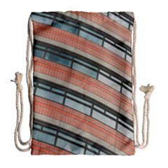 Architecture Building Glass Pattern Drawstring Bag (large) by Amaryn4rt