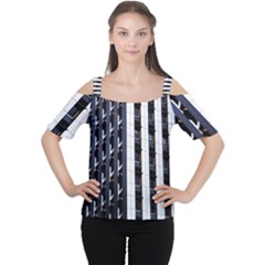 Architecture Building Pattern Women s Cutout Shoulder Tee