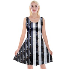 Architecture Building Pattern Reversible Velvet Sleeveless Dress