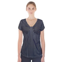 Background Lines Design Texture Short Sleeve Front Detail Top