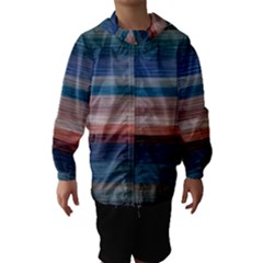 Background Horizontal Lines Hooded Wind Breaker (Kids)