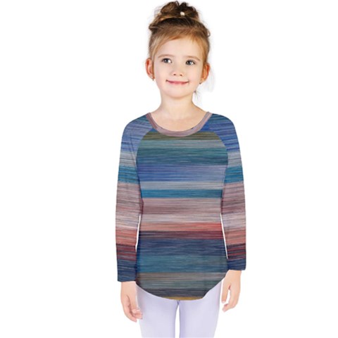 Background Horizontal Lines Kids  Long Sleeve Tee by Amaryn4rt