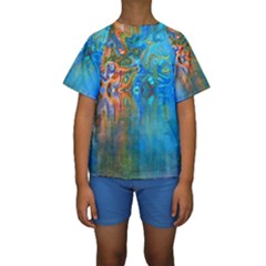 Background Texture Structure Kids  Short Sleeve Swimwear